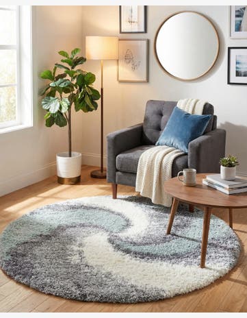 Sage Green Soft Touch Shag Round Rug