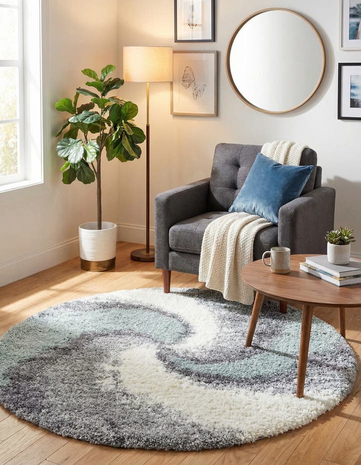 4' x 4' Soft Touch Shag Round Rug