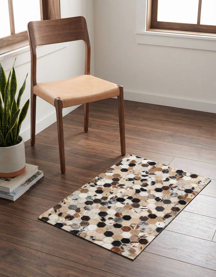 Detail image of 2' x 3' Cowhide Leather Rug
