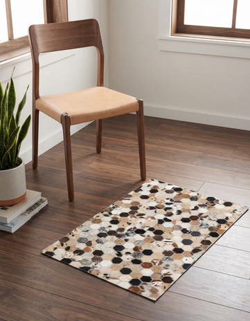 2' x 3' Cowhide Leather Rug