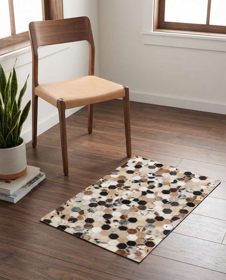 2' x 3' Cowhide Leather Rug