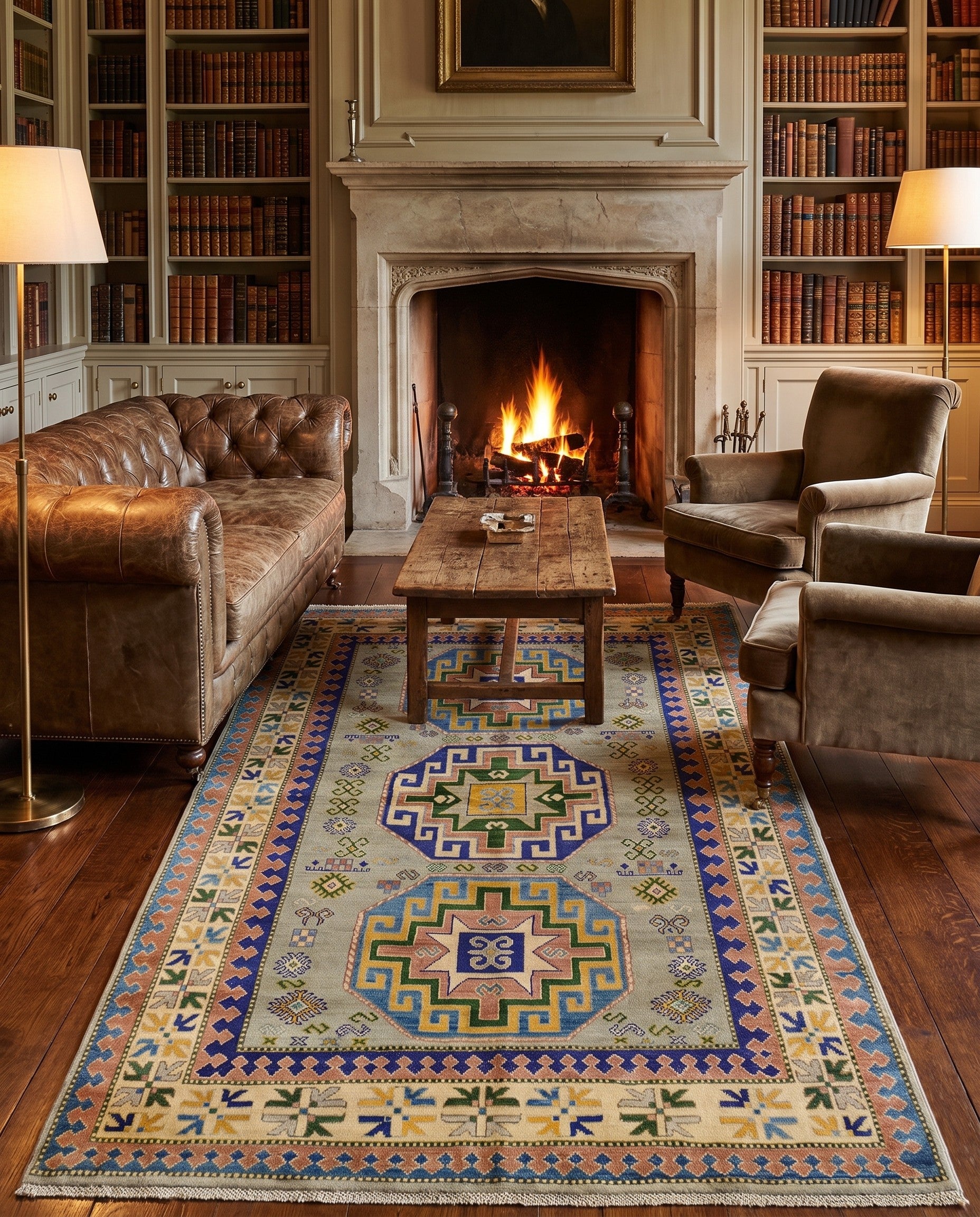 5' 9 x 8' 1 Hand Knotted Kazak Rug