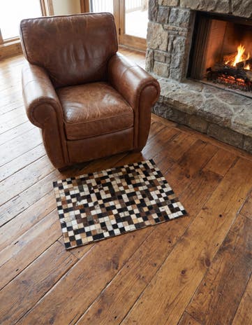 2' x 3' Cowhide Leather Rug