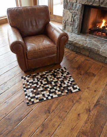 2' x 3' Cowhide Leather Rug
