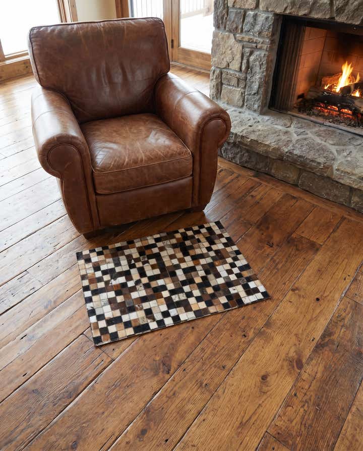2' x 3' Cowhide Leather Rug