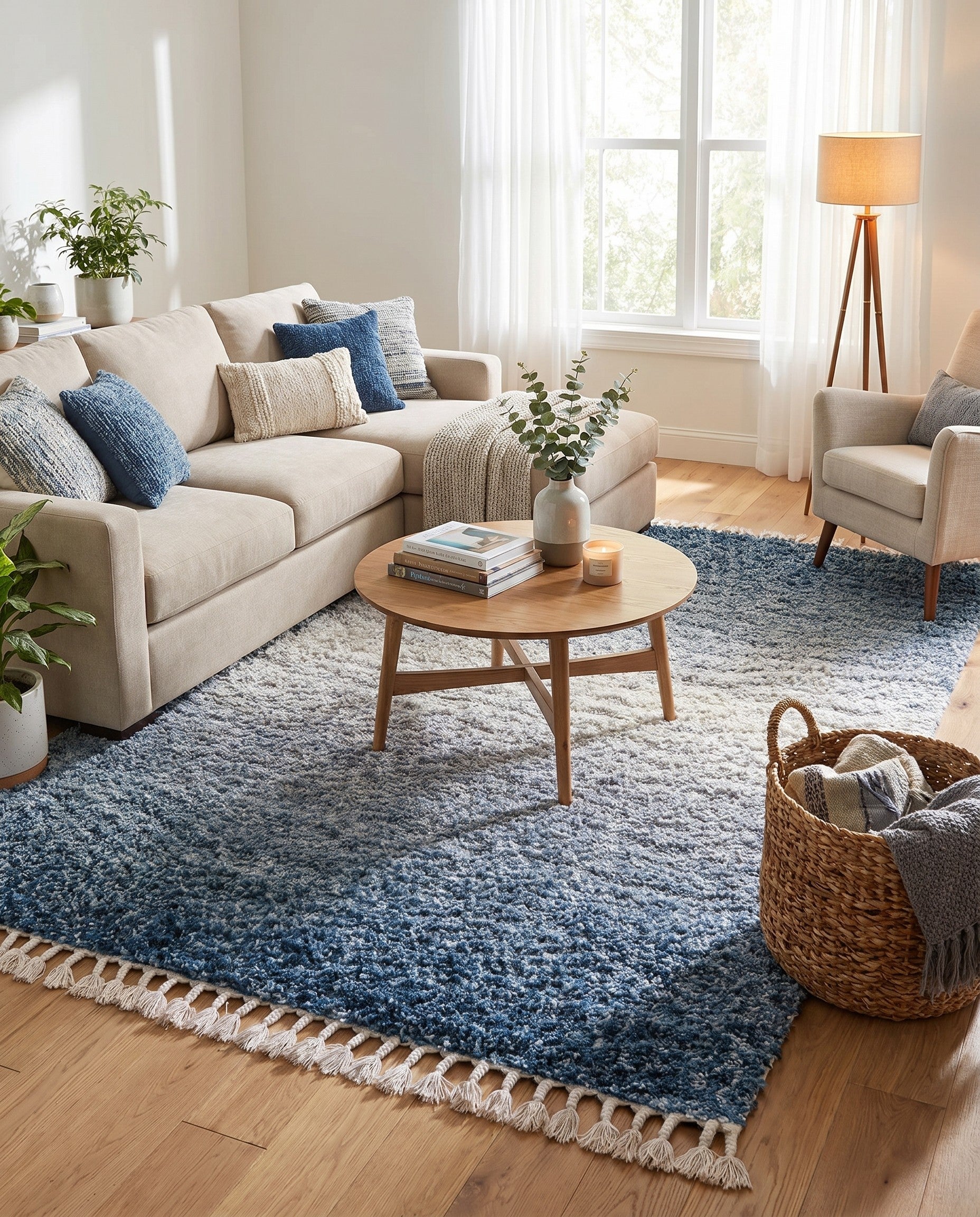 Blue Athena Shag Rug
