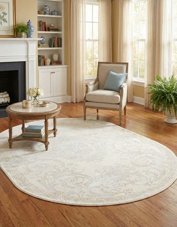 Ivory Finsbury Oval Rug