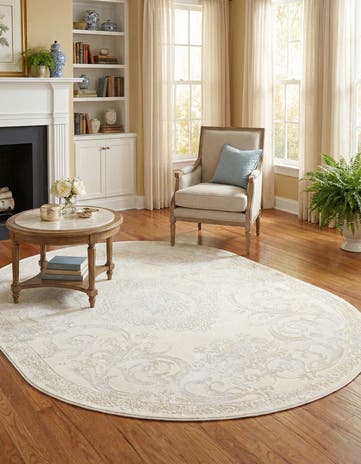 Ivory Finsbury Oval Rug