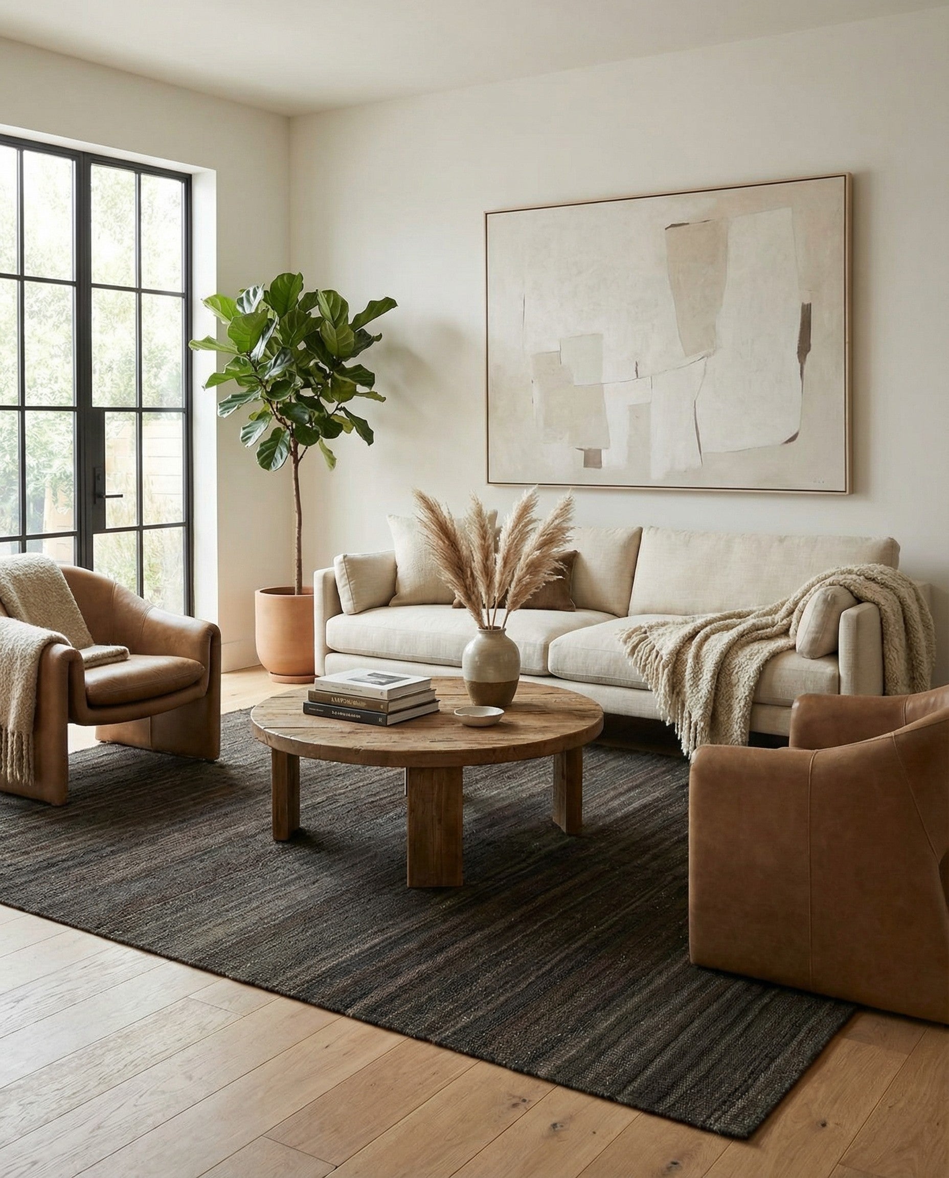 4' 11 x 6' 4 Hand Woven Kilim Modern Wool Rug