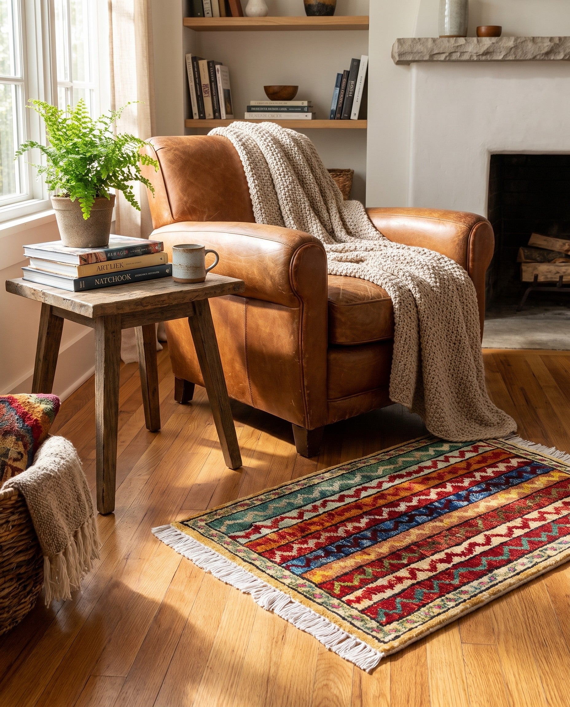 1' 4 x 2' Hand Knotted Modern Ziegler Rug