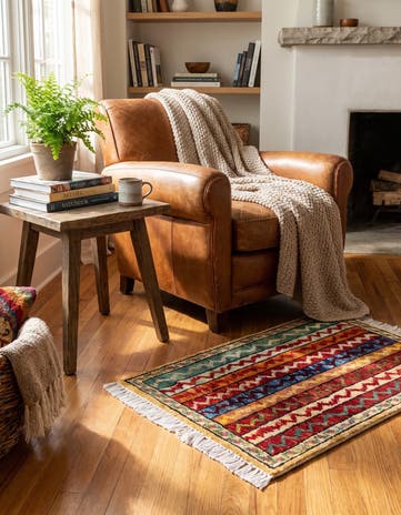1' 4 x 2' Hand Knotted Modern Ziegler Rug