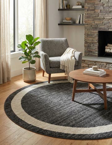 Black Angelica Round Rug