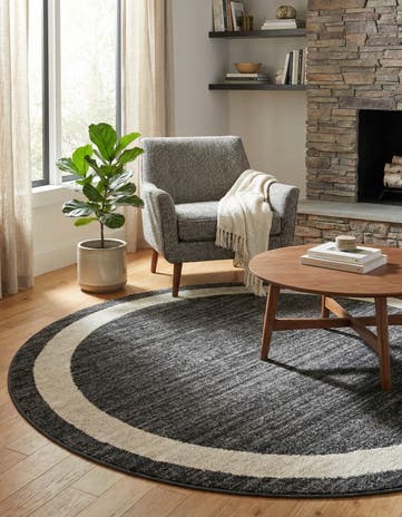 Black Angelica Round Rug