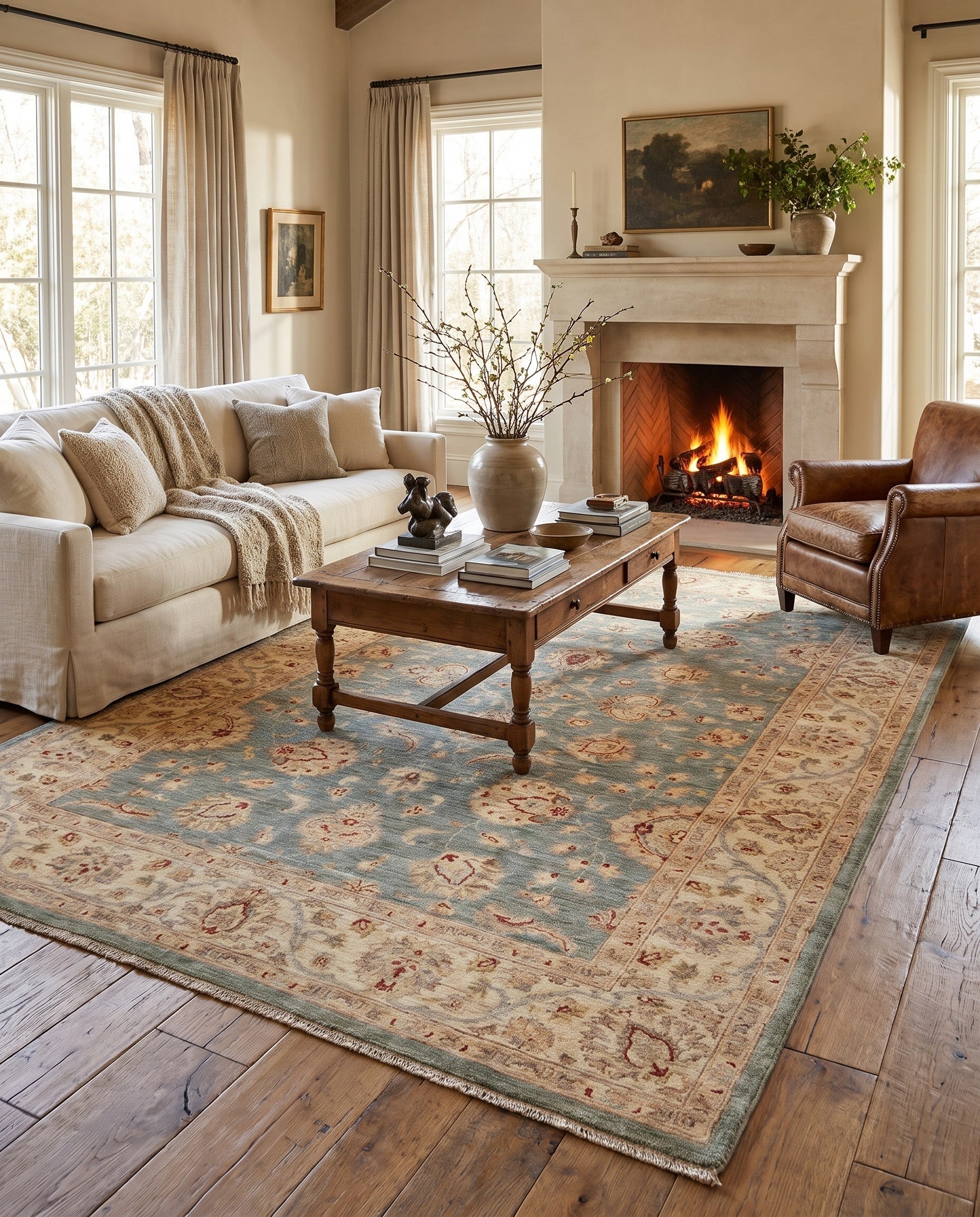 6' 7 x 9' 11 Hand Knotted Ziegler Rug