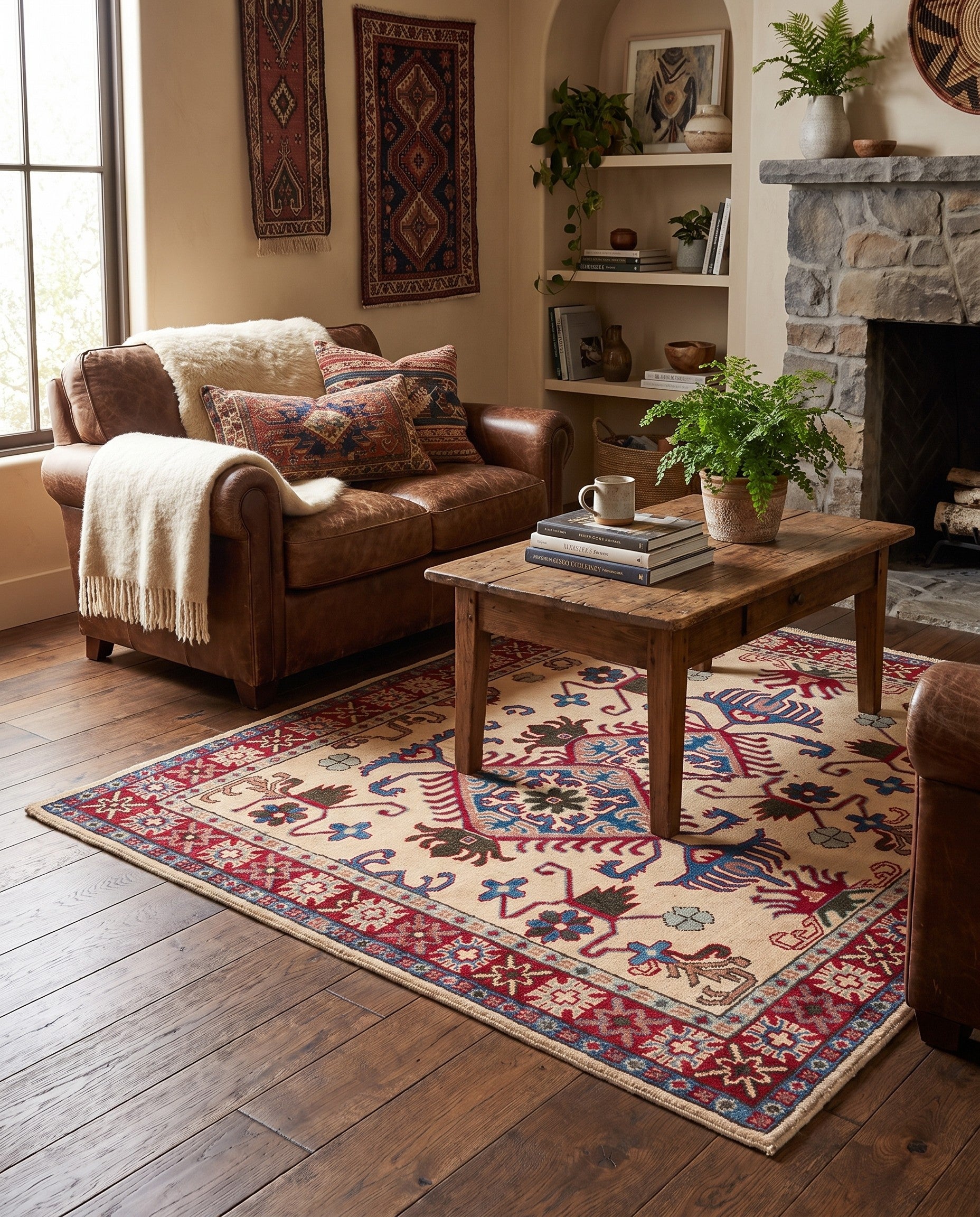 3' 7 x 5' Hand Knotted Kazak Rug