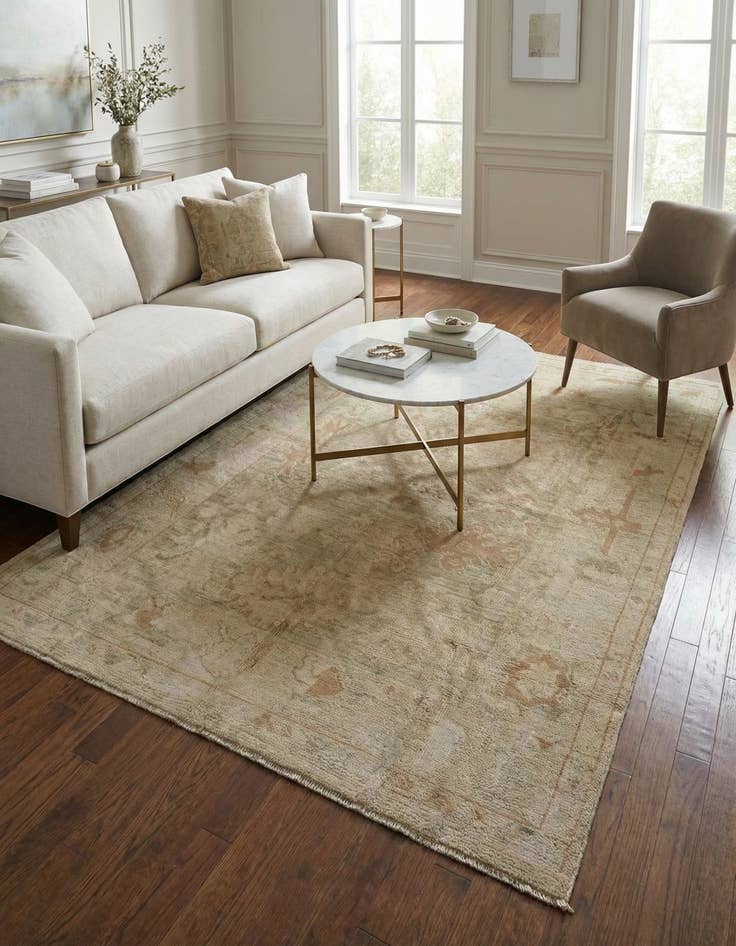 Detail image of 5' 2 x 7' Hand Knotted Oushak Wool Rug