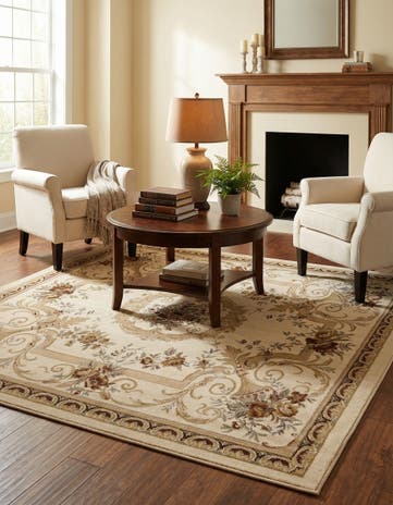 Cream Chateau Square Rug