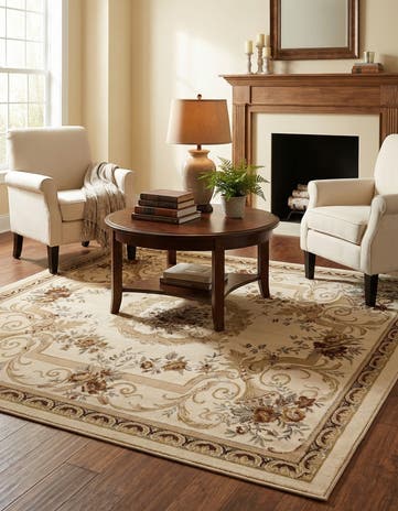 Cream Chateau Square Rug