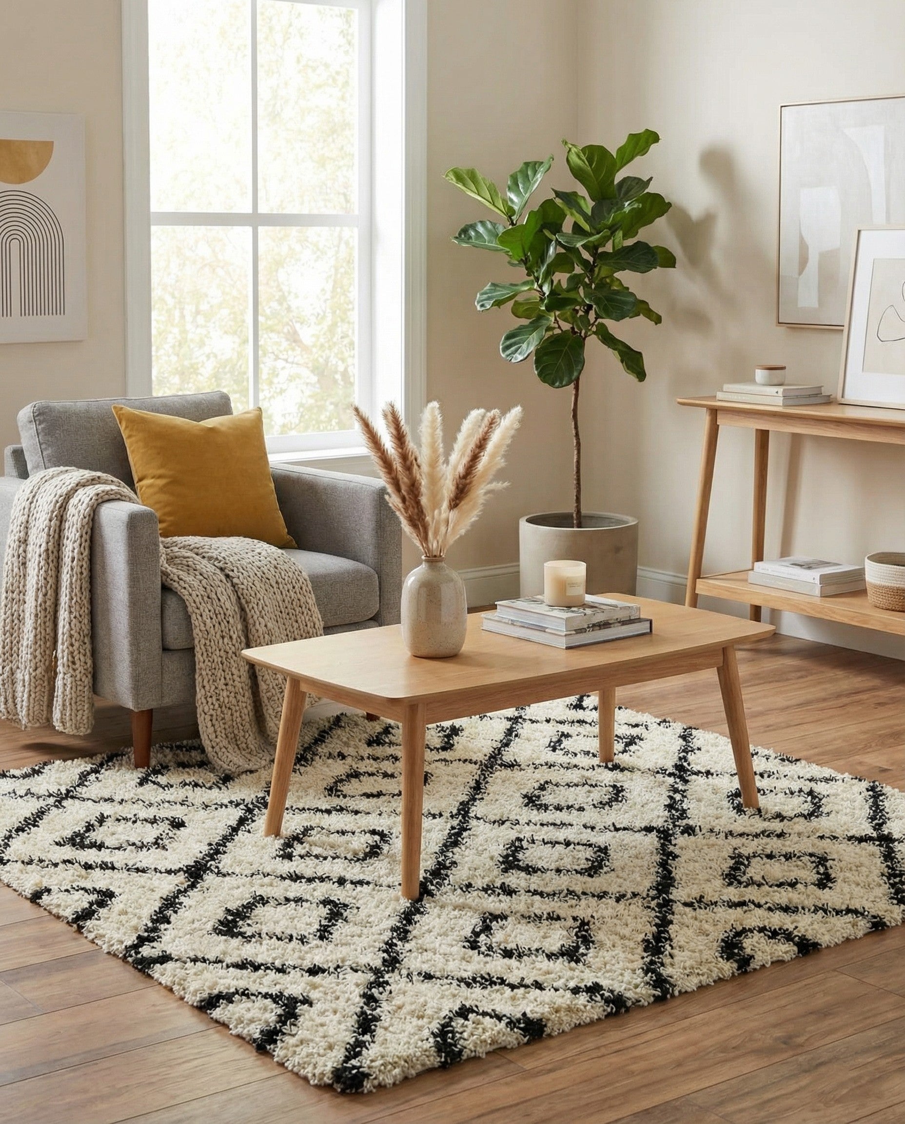 5' 3 x 5' 3 Trellis Shag Square Rug