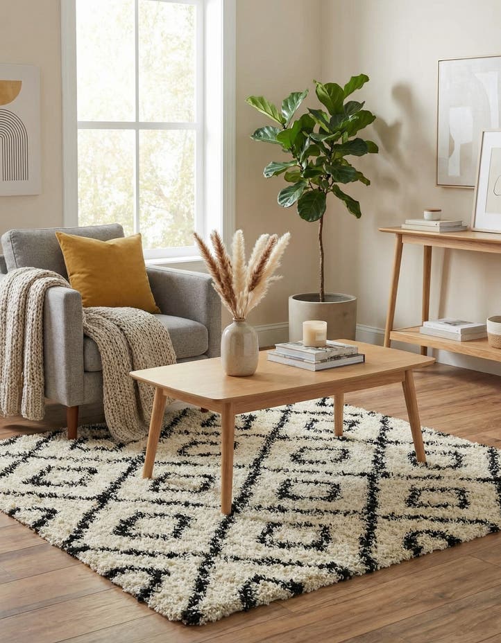 5' 3 x 5' 3 Lattice Shag Square Rug
