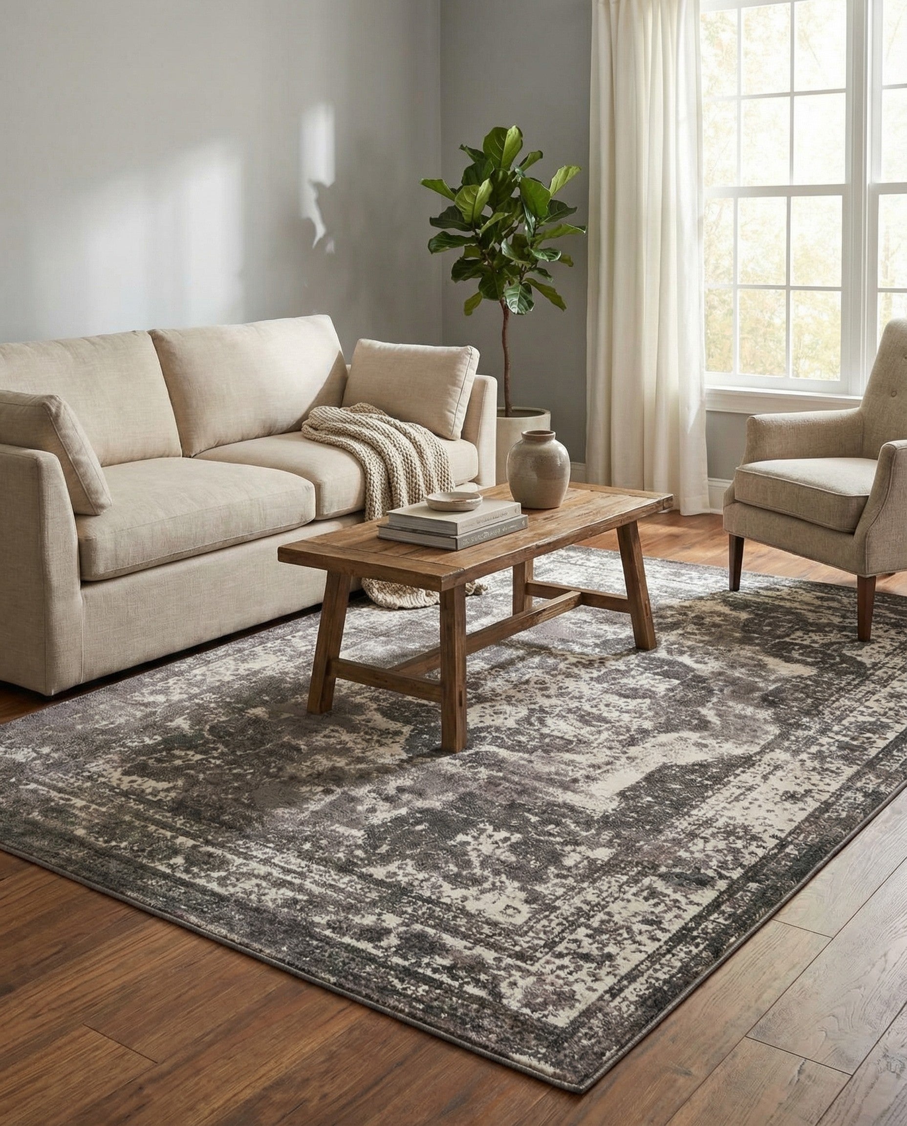 Primary image 5' 3 x 8' Monaco Rug With Pad Bundle