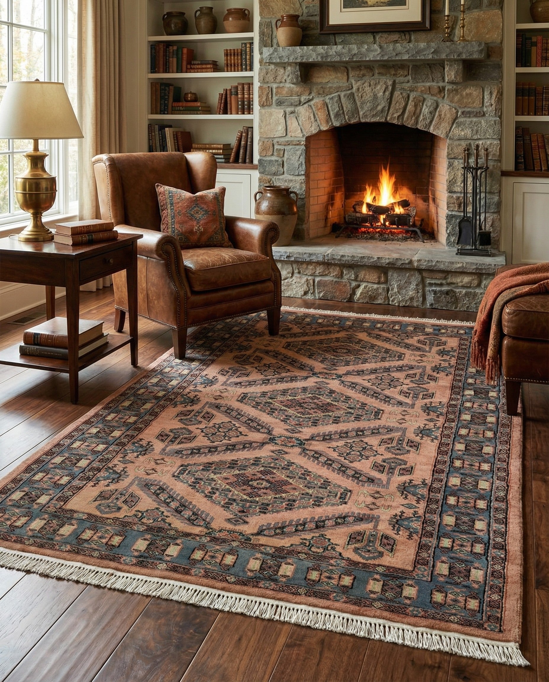 4' 4 x 6' 3 Hand Knotted Kazak Oriental Wool Rug