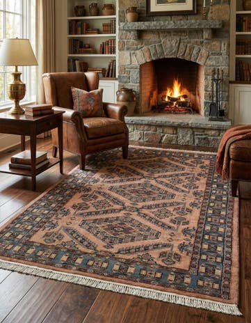 4' 4 x 6' 3 Hand Knotted Kazak Oriental Wool Rug