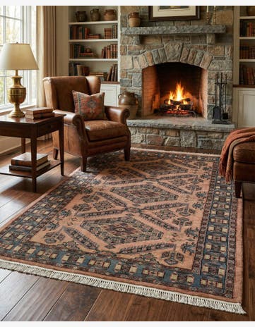 4' 4 x 6' 3 Hand Knotted Kazak Oriental Wool Rug