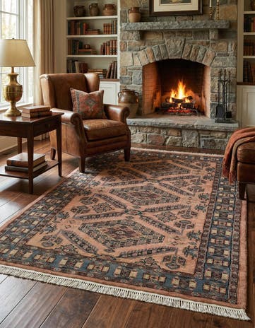 4' 4 x 6' 3 Hand Knotted Kazak Oriental Wool Rug
