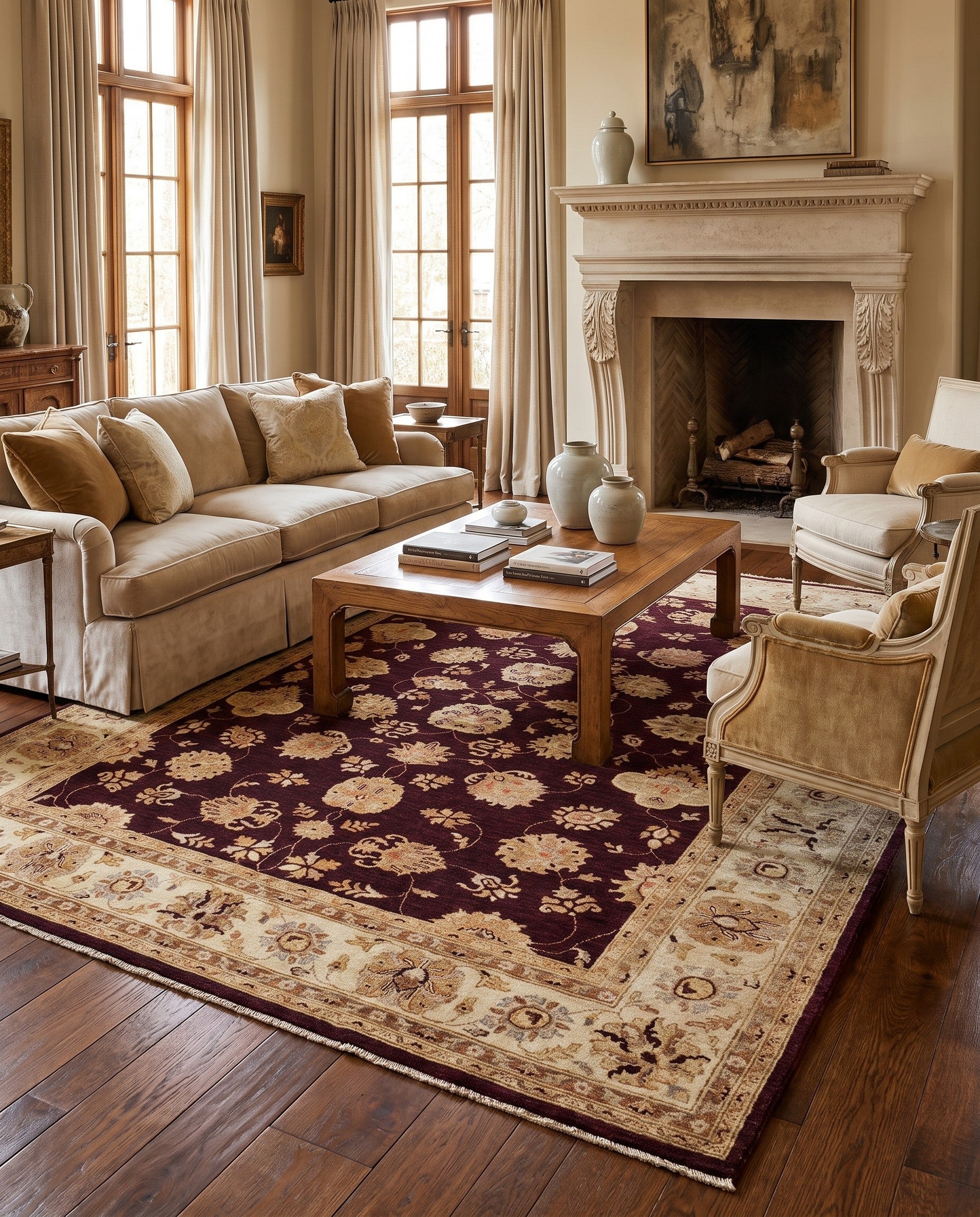 6' 9 x 9' 10 Hand Knotted Ziegler Rug