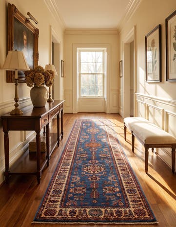 2' 7 x 10' Hand Knotted Kazak Runner Rug