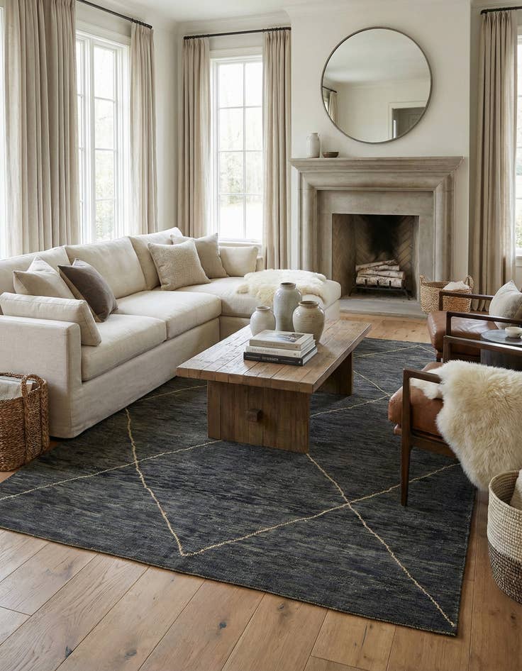 Detail image of 6' 5 x 10' Hand Knotted Darya Wool Rug