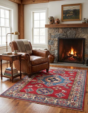 3' 6 x 4' 11 Hand Knotted Kazak Rug