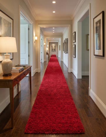 2' 7 x 19' 8 Solid Shag Runner Rug