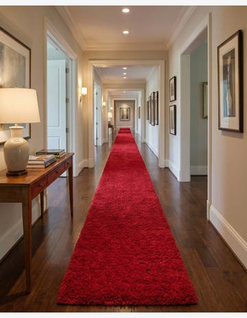 2' 7 x 19' 8 Solid Shag Runner Rug