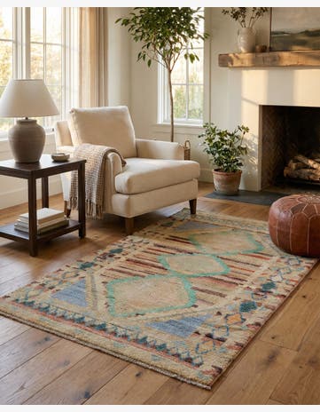 3' 2 x 4' 11 Hand Knotted Oushak Wool Rug