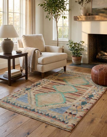 3' 2 x 4' 11 Hand Knotted Oushak Wool Rug
