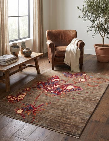 3' 6 x 5' Hand Knotted Modern Ziegler Rug