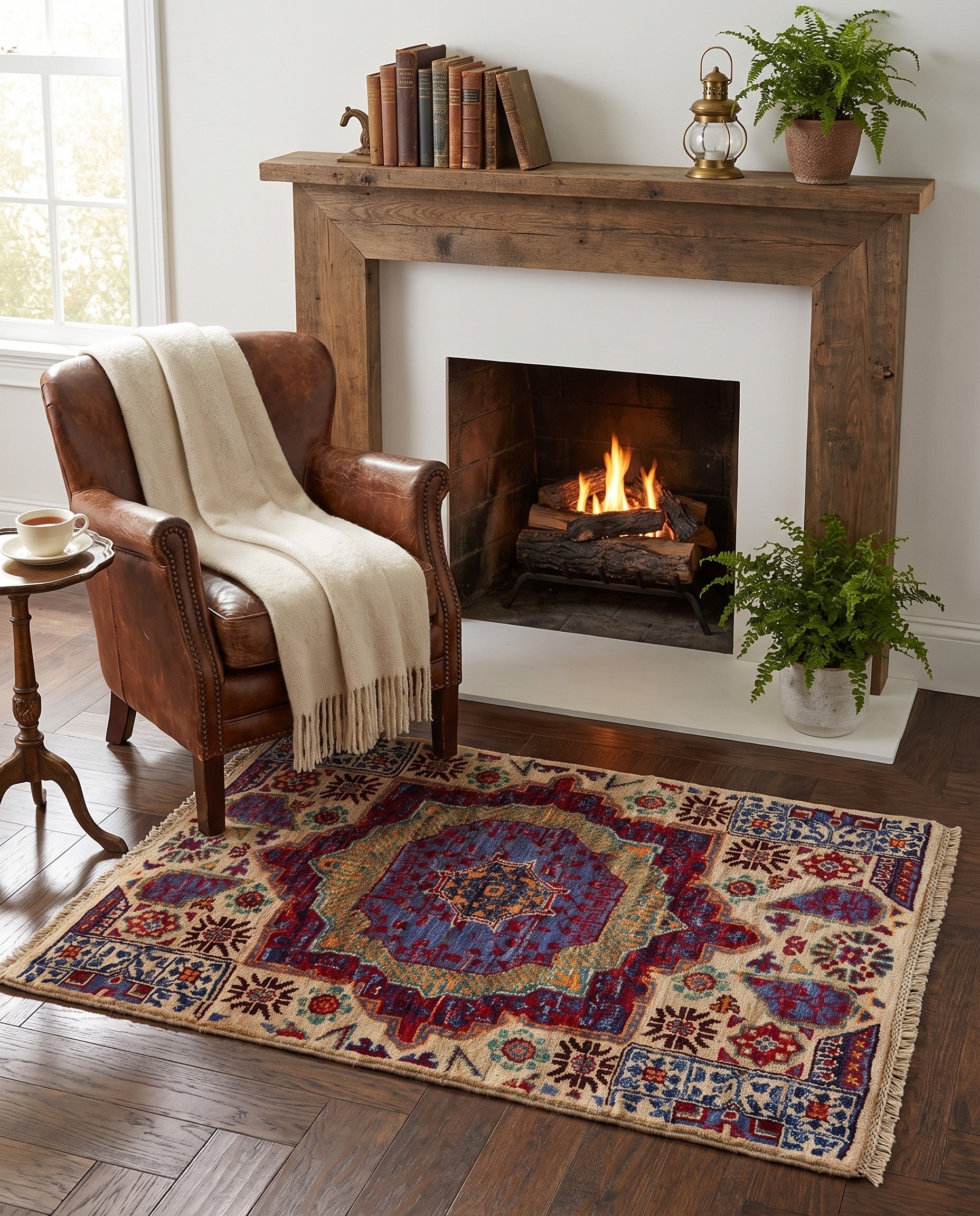 2' x 2' 10 Hand Knotted Mamluk Ziegler Rug