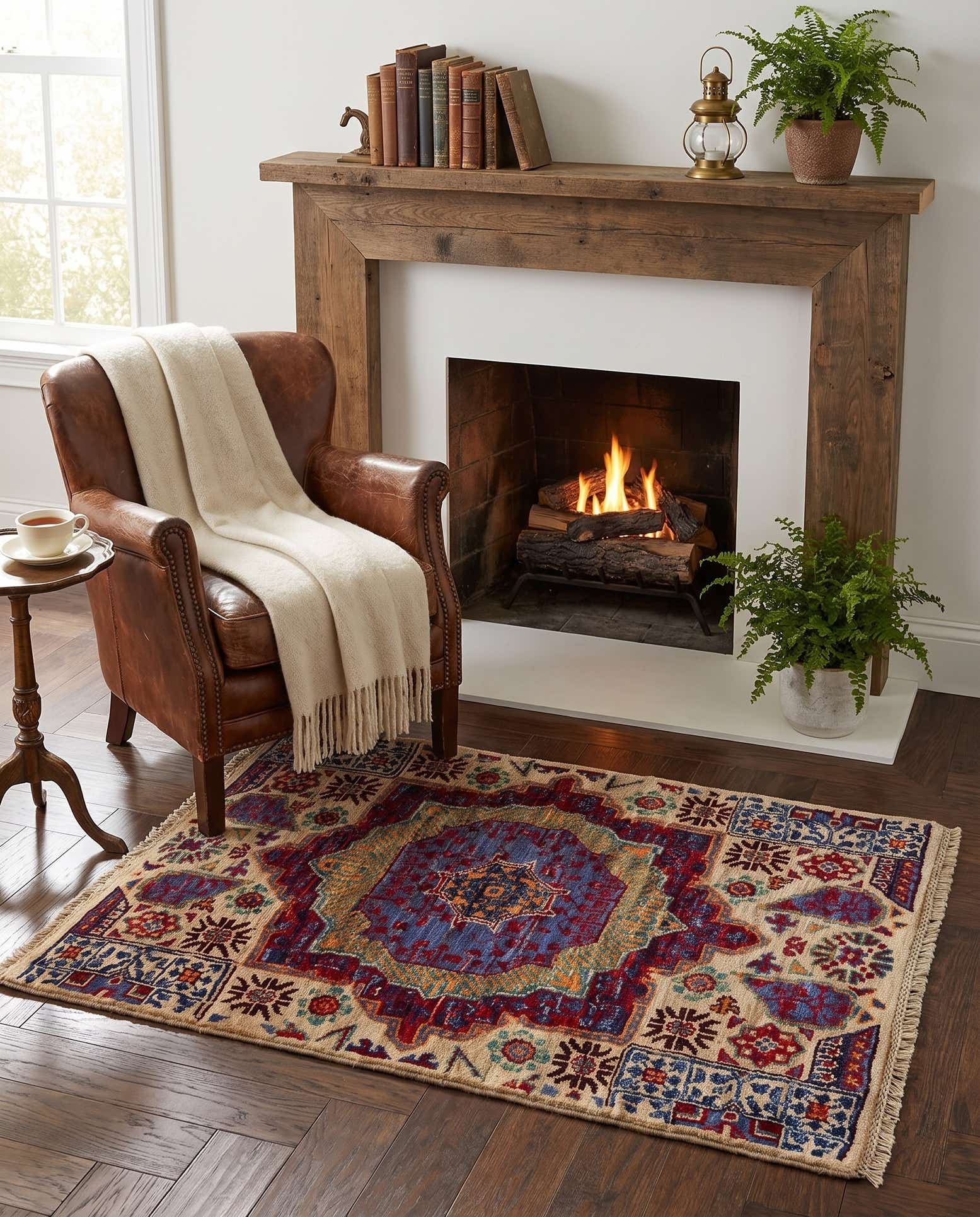 60cm x 85cm Handgeknüpft Mamluk Ziegler Teppich