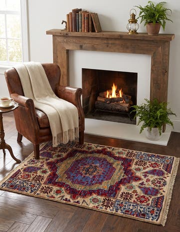 2' x 2' 10 Hand Knotted Mamluk Ziegler Rug