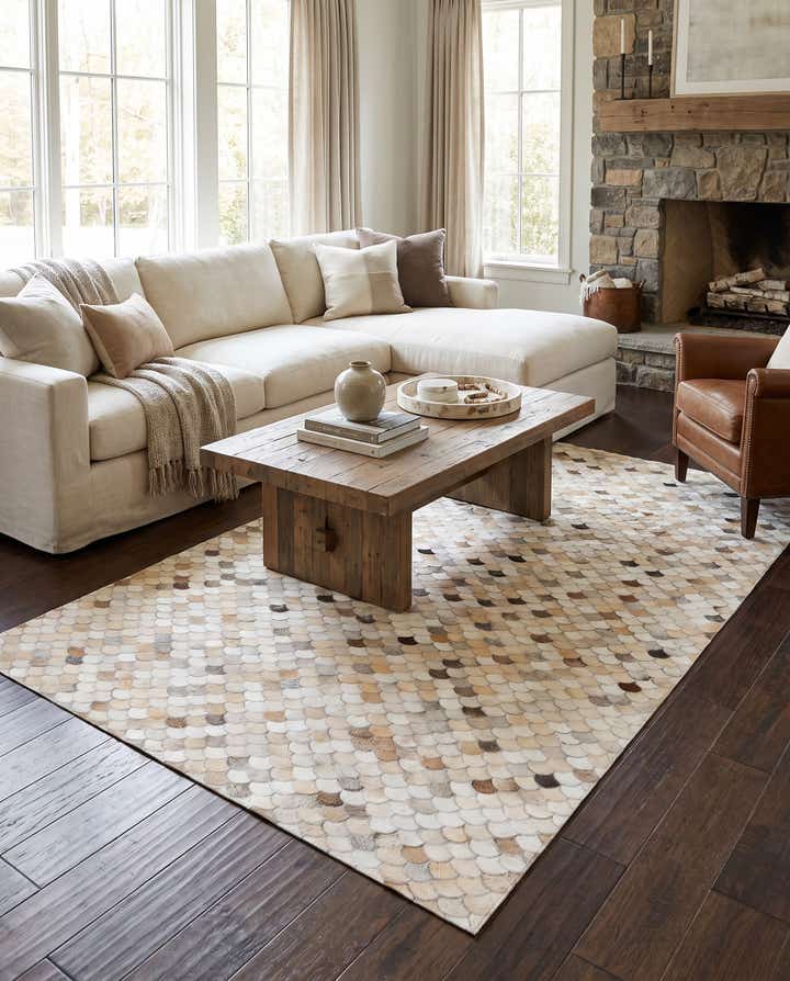 155cm x 245cm Cowhide Leather Teppich