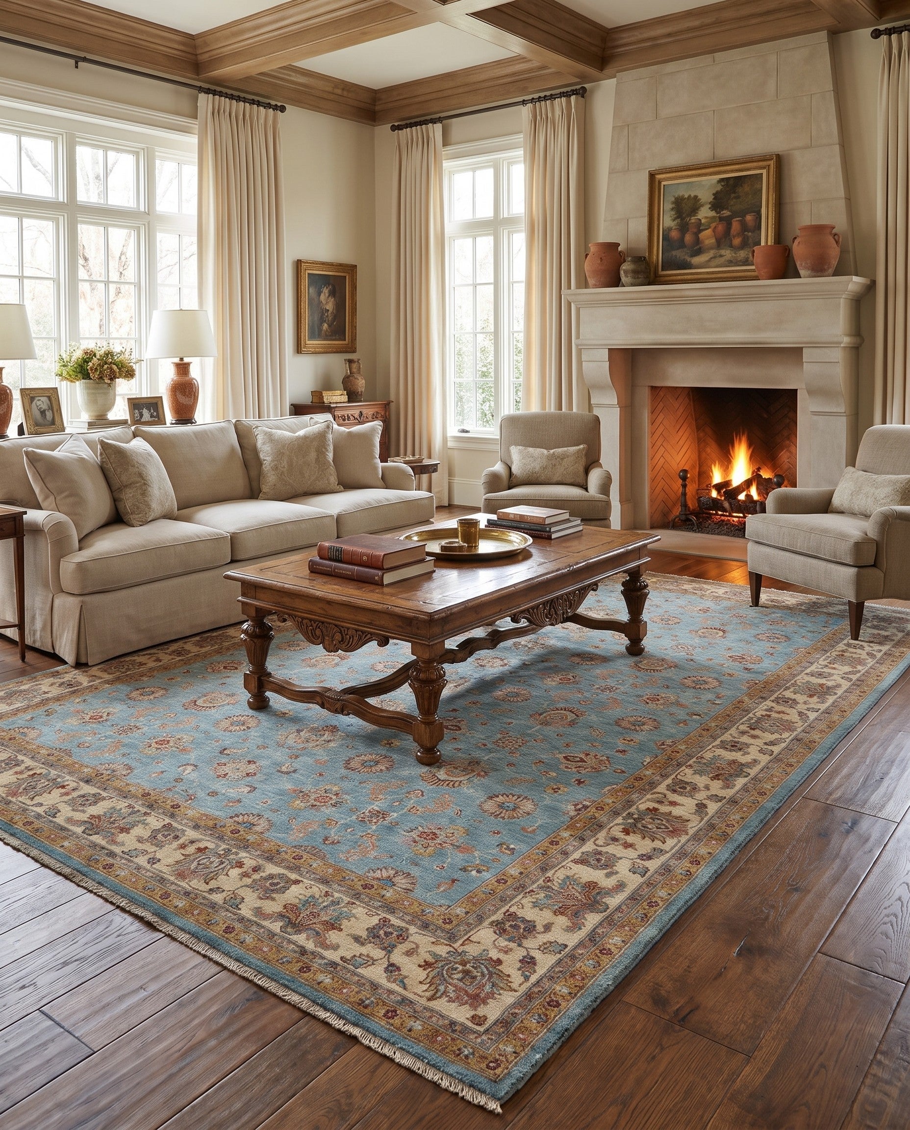 8' 3 x 11' 4 Hand Knotted Ziegler Rug