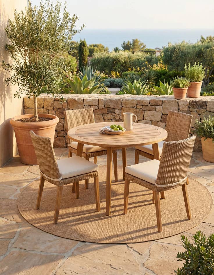 Detail image of 6' x 6' Washable Modern Indoor / Outdoor Round Rug