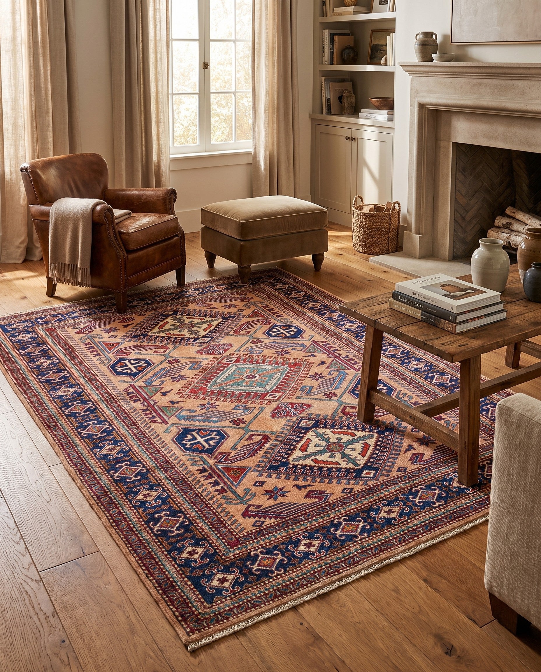 4' 9 x 6' 3 Hand Knotted Shirvan Rug