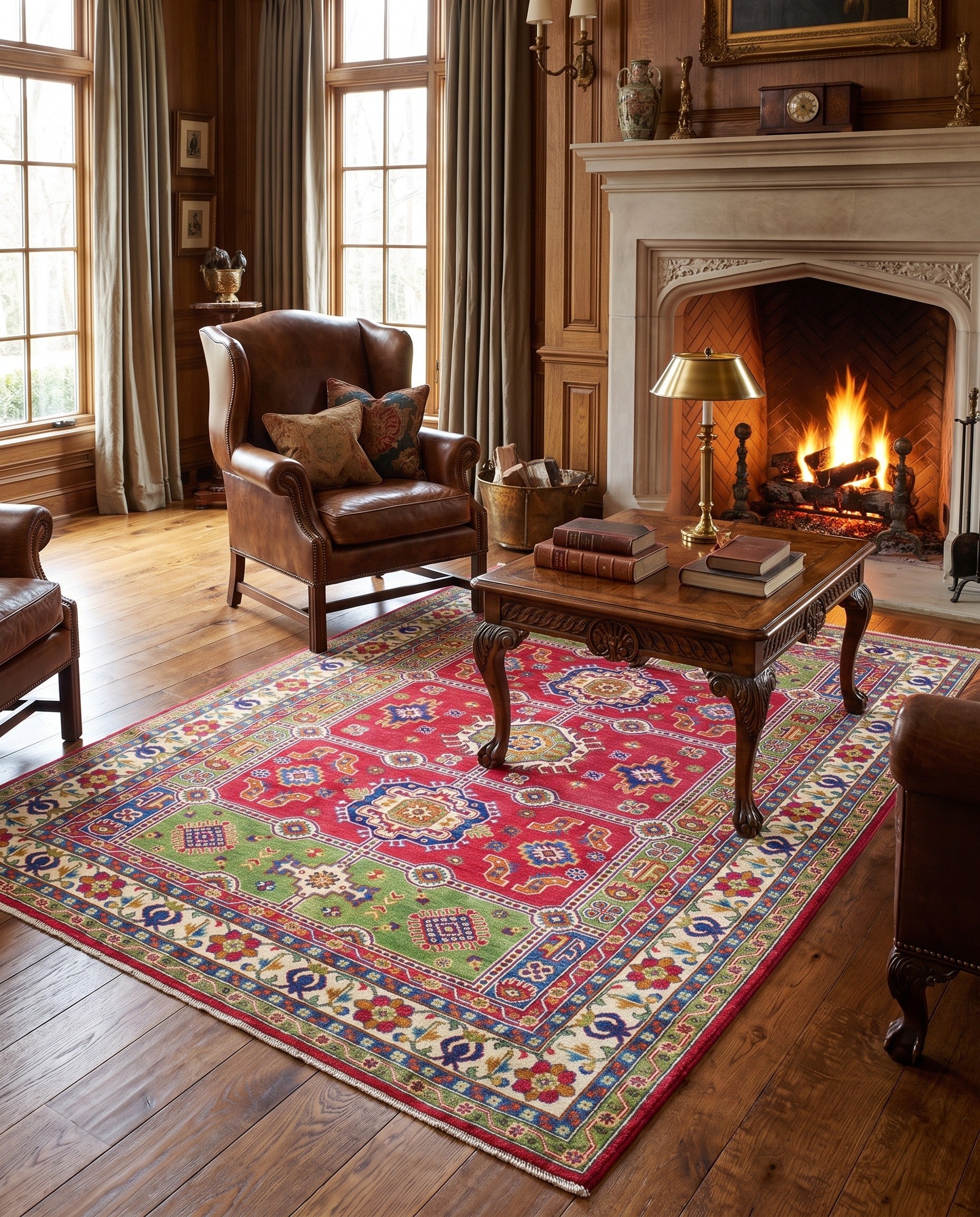 6' 8 x 9' 7 Hand Knotted Kazak Rug