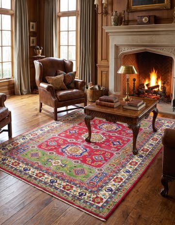 6' 8 x 9' 7 Hand Knotted Kazak Rug