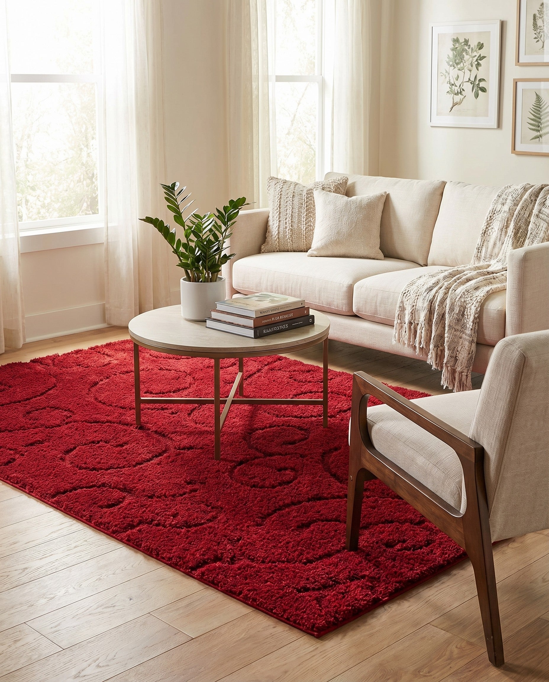 5' x 8' Floral Shag Rug