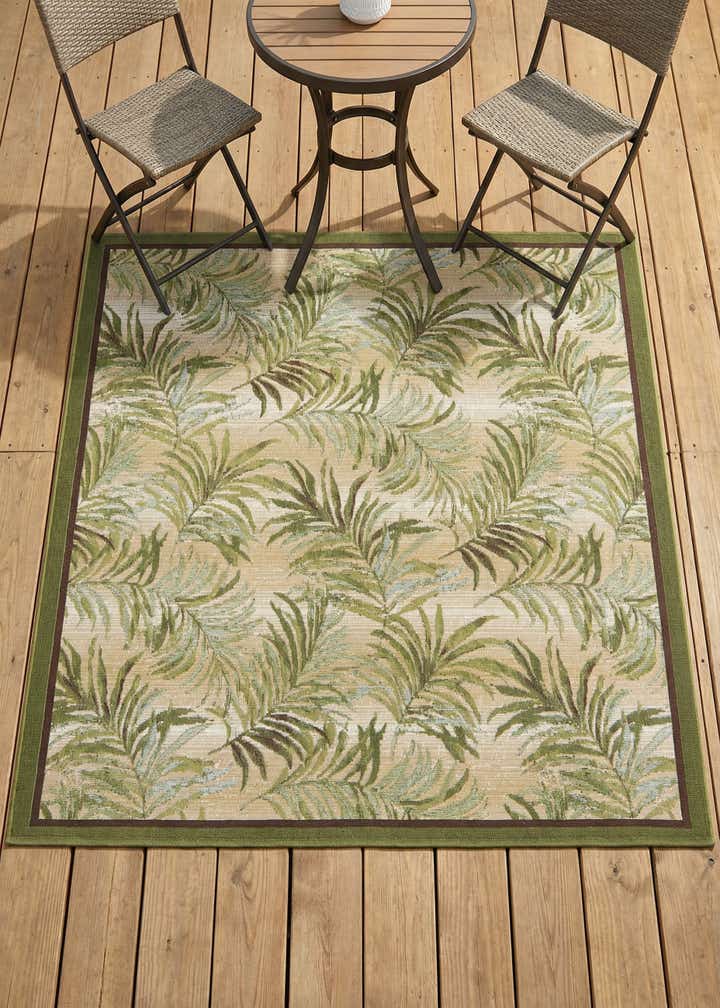6' x 6' Easy-Clean Botanical Indoor / Outdoor Square Rug