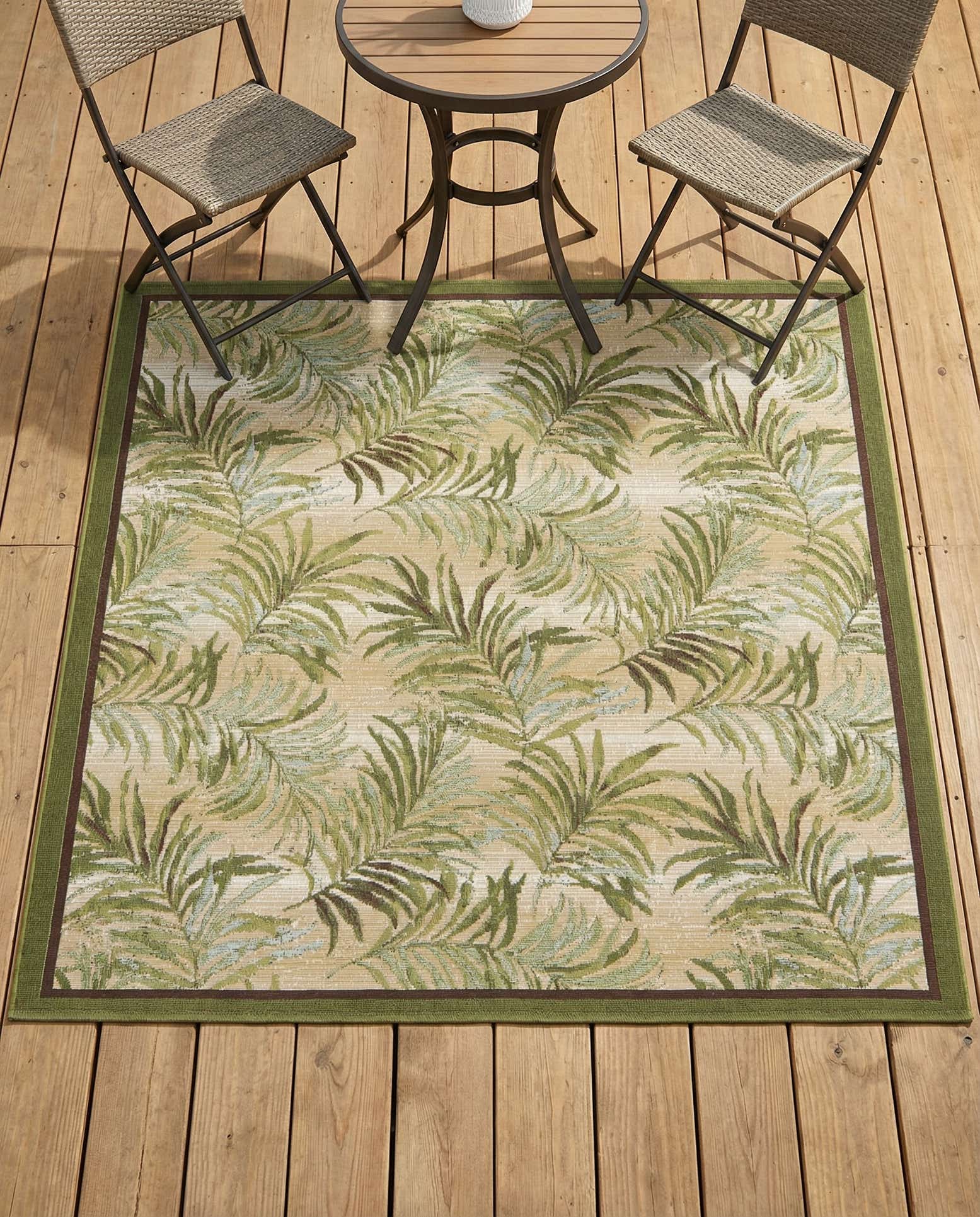 6' x 6' Easy-Clean Botanical Indoor / Outdoor Square Rug
